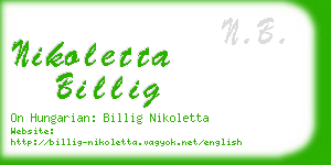 nikoletta billig business card